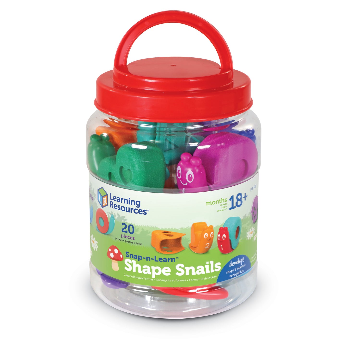 Learning Resources Snap-N-Learn Shape Snails - Educational Counting & Sorting Toy