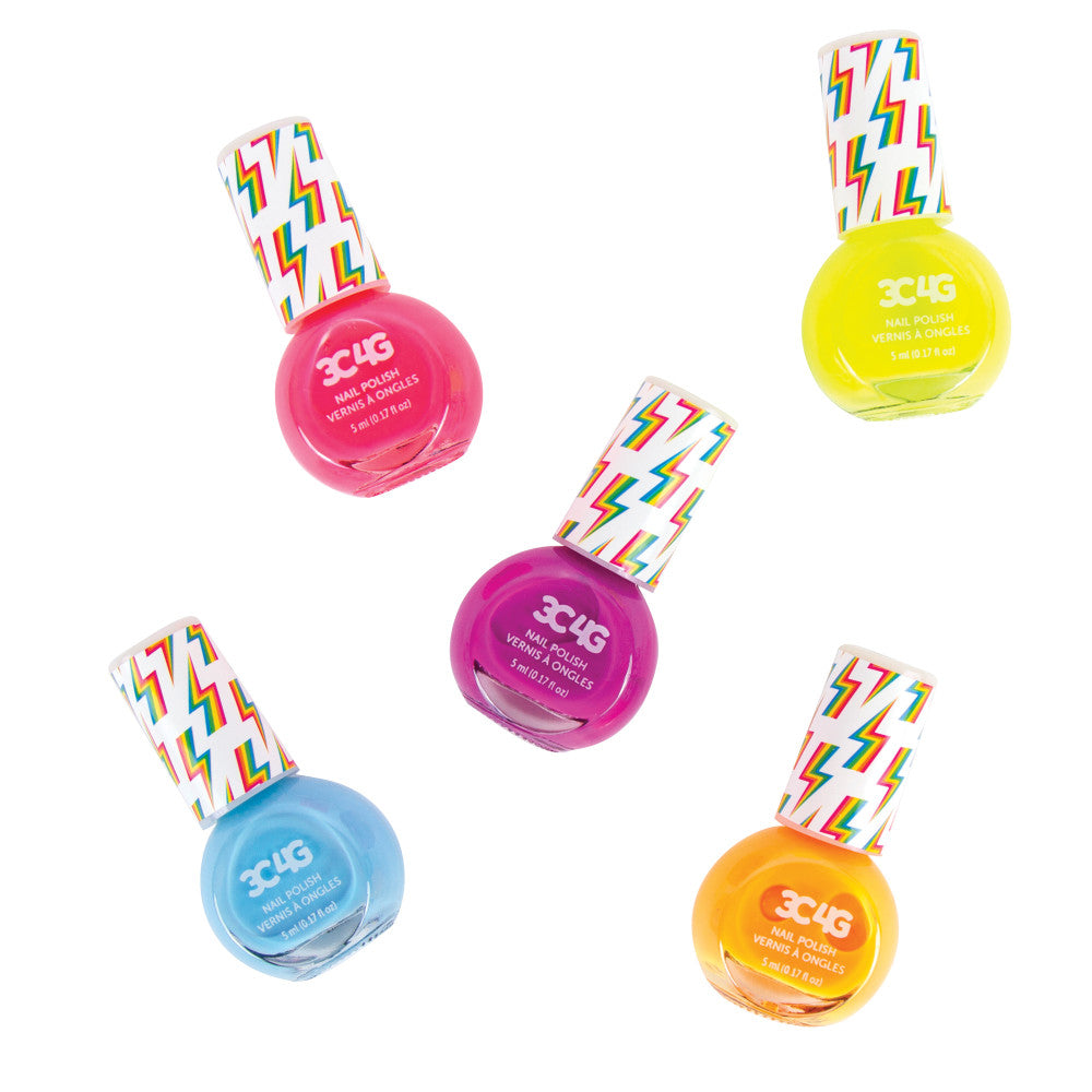 3C4G Vibrant Neon Nail Polish Set - Kids' Manicure Kit