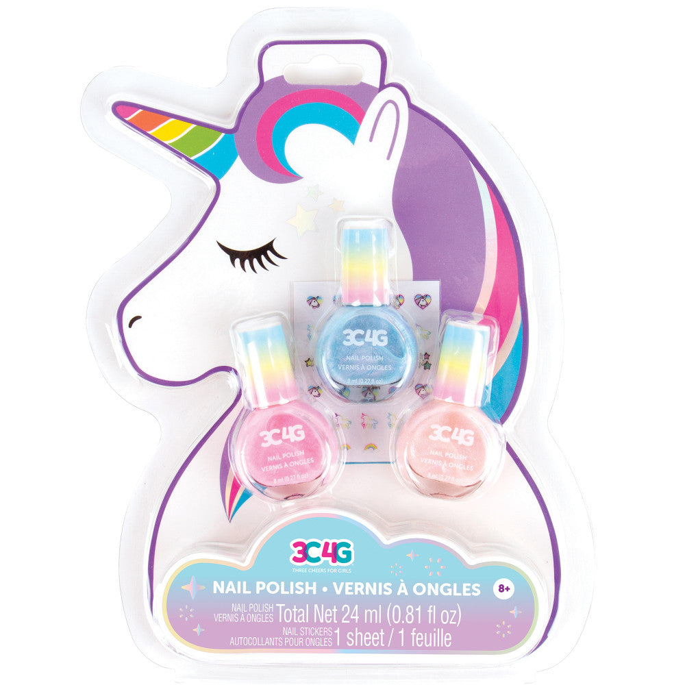 3C4G Unicorn Shimmer Trio Nail Polish Set - Pastel Holographic Shades