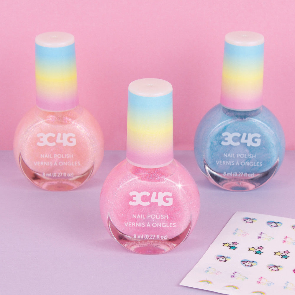 3C4G Unicorn Shimmer Trio Nail Polish Set - Pastel Holographic Shades