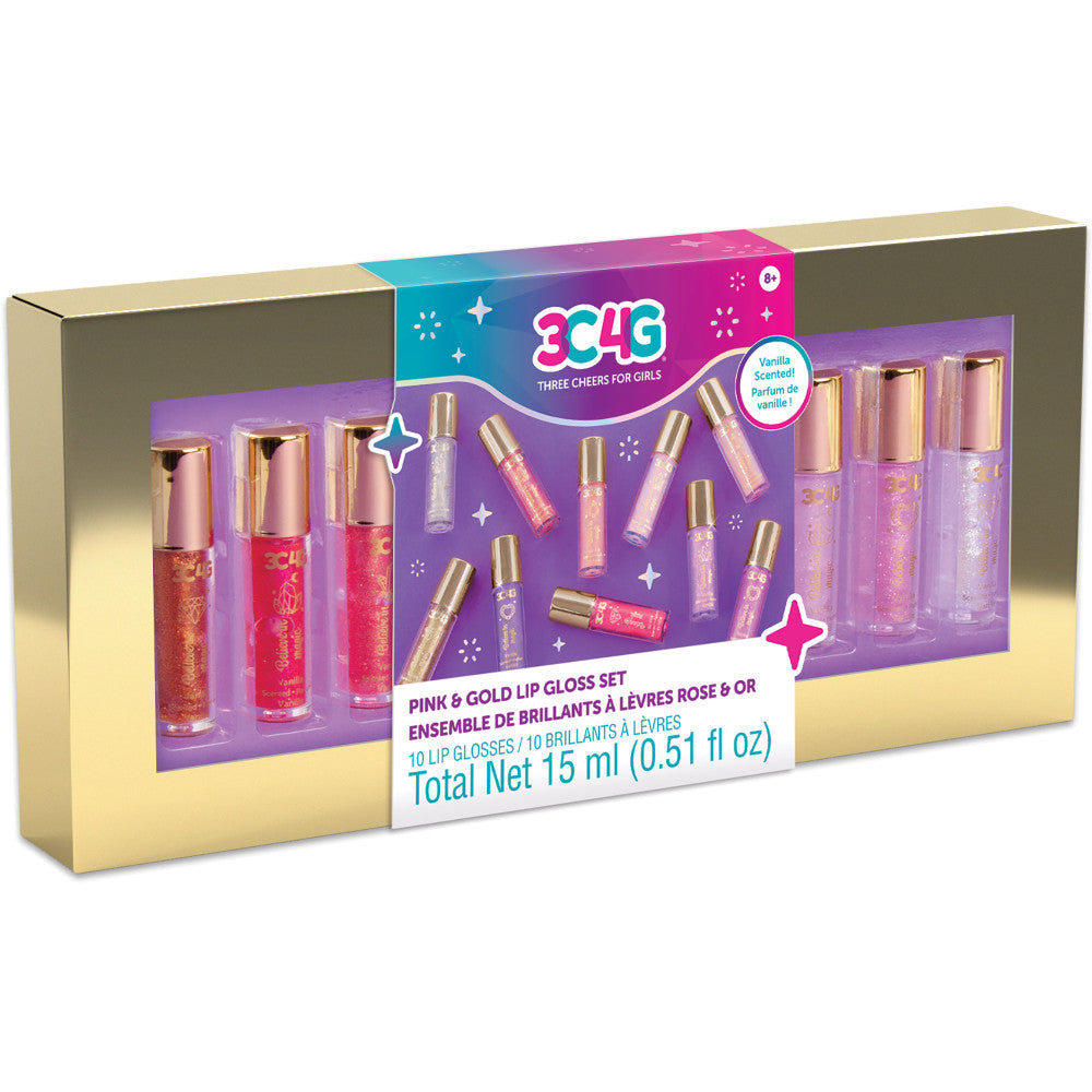 Three Cheers For Girls Vanilla Scented Mini Wand Lip Gloss Set - 10 Pack