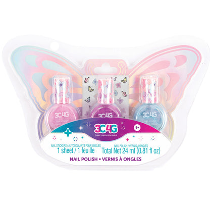 3C4G Sparkle Butterfly Nail Polish Trio - Pastel Colors