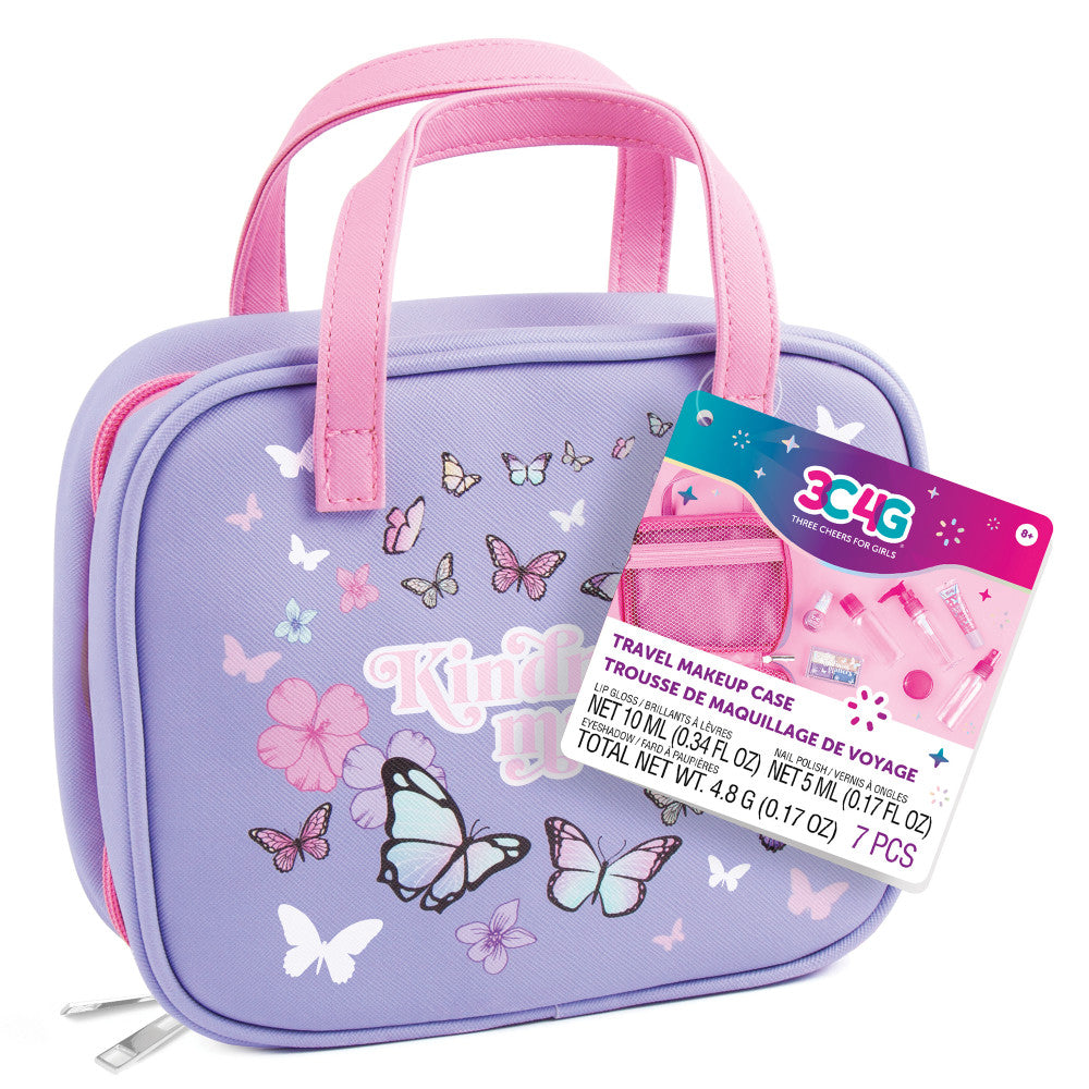 Three Cheers For Girls Butterfly Away Cosmetic & Travel Set - Pink