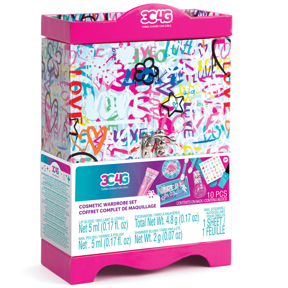 Three Cheers For Girls Graffiti Cosmetic Wardrobe Kit - Vibrant Makeup Set