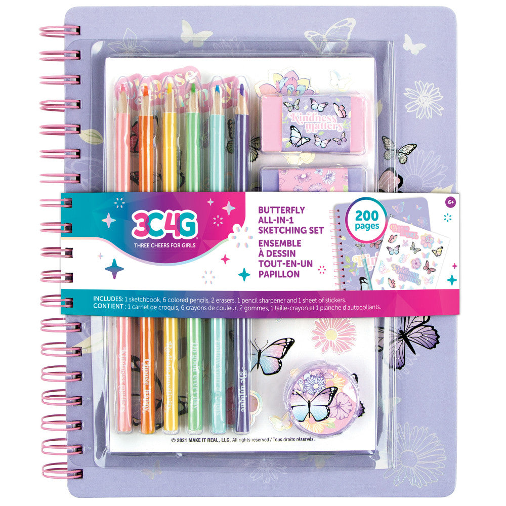 3C4G Butterfly Themed Sketching Set - Complete Art Kit