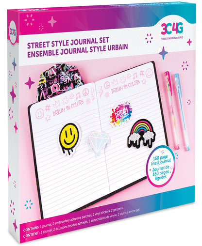 Three Cheers For Girls Street Style Graffiti Hoodie Journal Set with Gel Pens