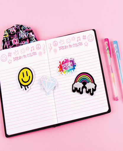 Three Cheers For Girls Street Style Graffiti Hoodie Journal Set with Gel Pens