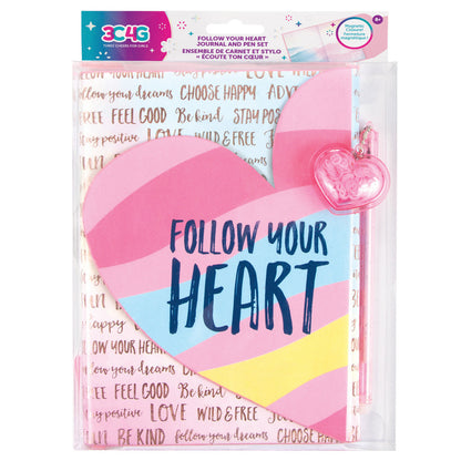 Three Cheers For Girls - Follow Your Heart - Heart-Themed Journal and Pen Set