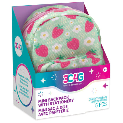 3C4G Strawberry Pattern Mini Stationary Backpack - Vibrant Green