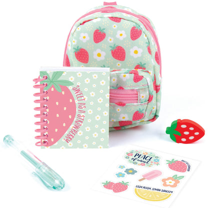 3C4G Strawberry Pattern Mini Stationary Backpack - Vibrant Green