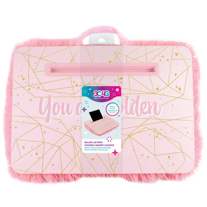 Three Cheers For Girls Deluxe Fur Lap Desk - Pink & Gold