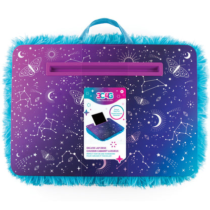 Three Cheers For Girls Celestial Deluxe Fur Lap Desk - Night Sky Blue