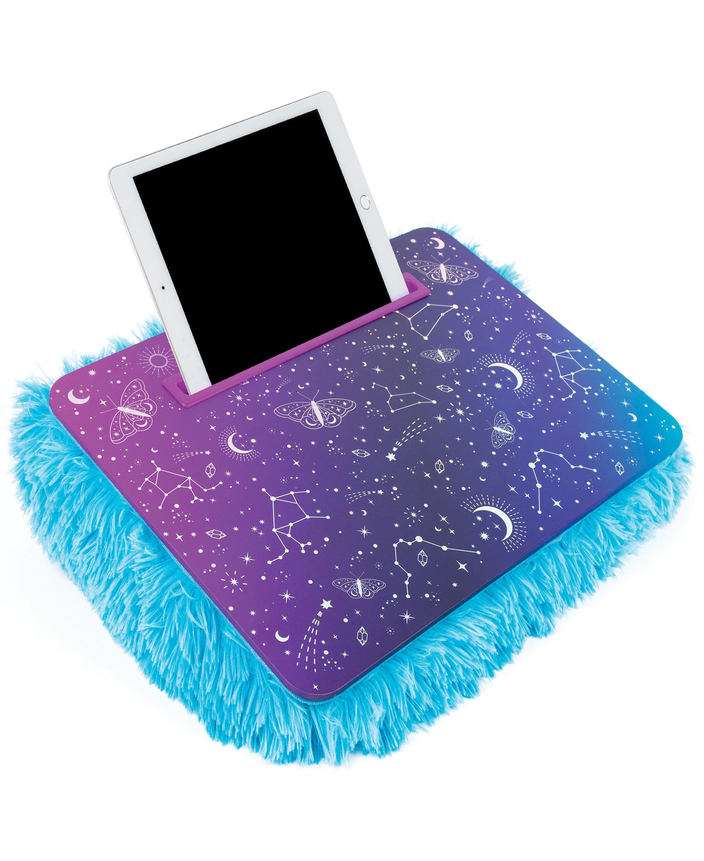 Three Cheers For Girls Celestial Deluxe Fur Lap Desk - Night Sky Blue