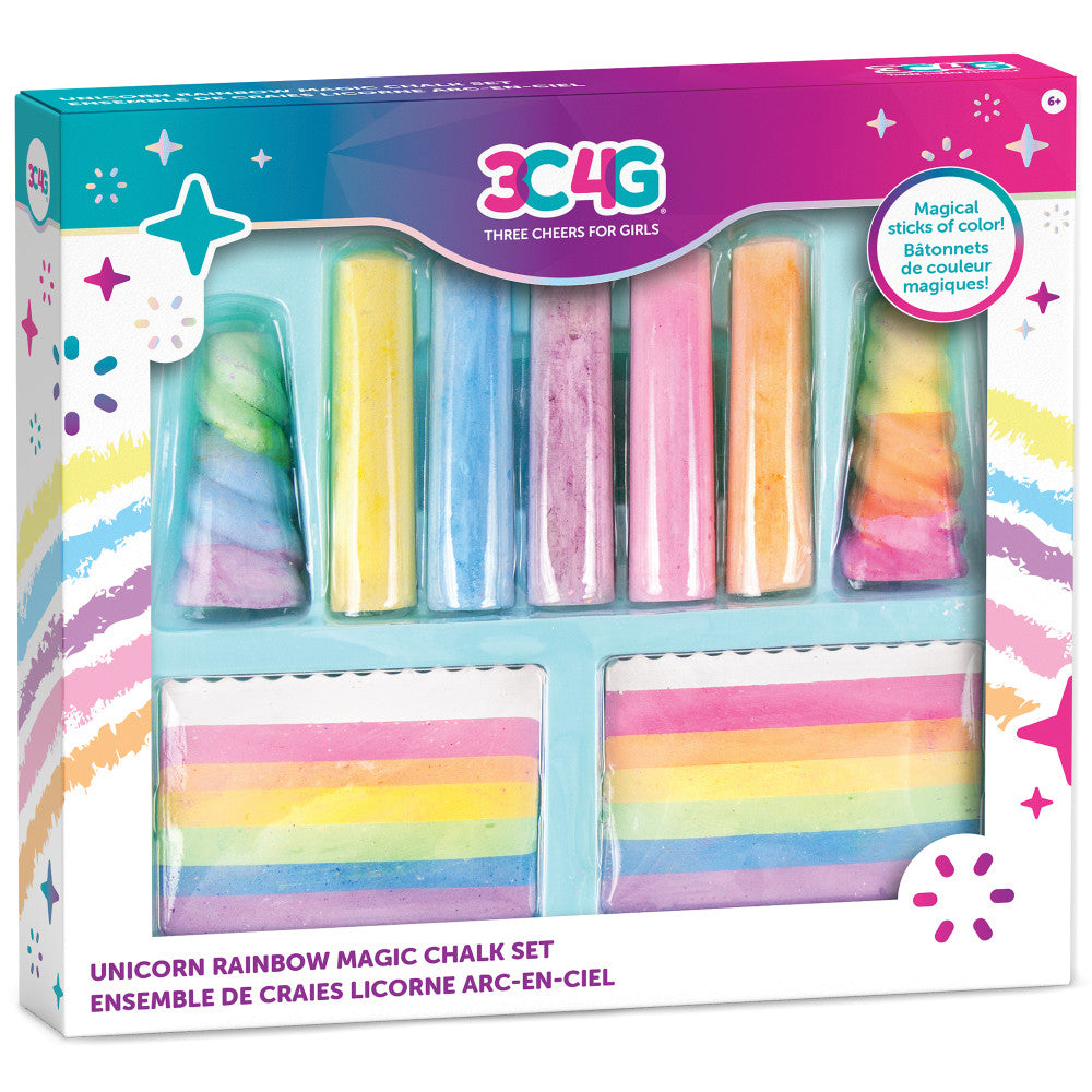 3C4G Unicorn Rainbow Magic Outdoor Chalk Set - Colorful Art Kit