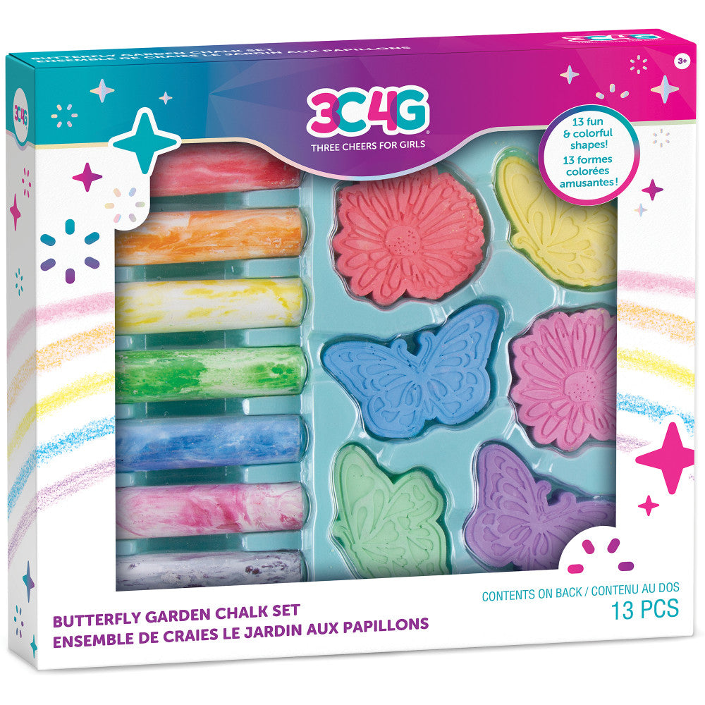 3C4G Butterfly Garden Vibrant Chalk Art Set - Colorful Outdoor Play