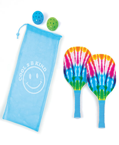 Three Cheers For Girls Vibrant Tie Dye Pickleball Set for Two