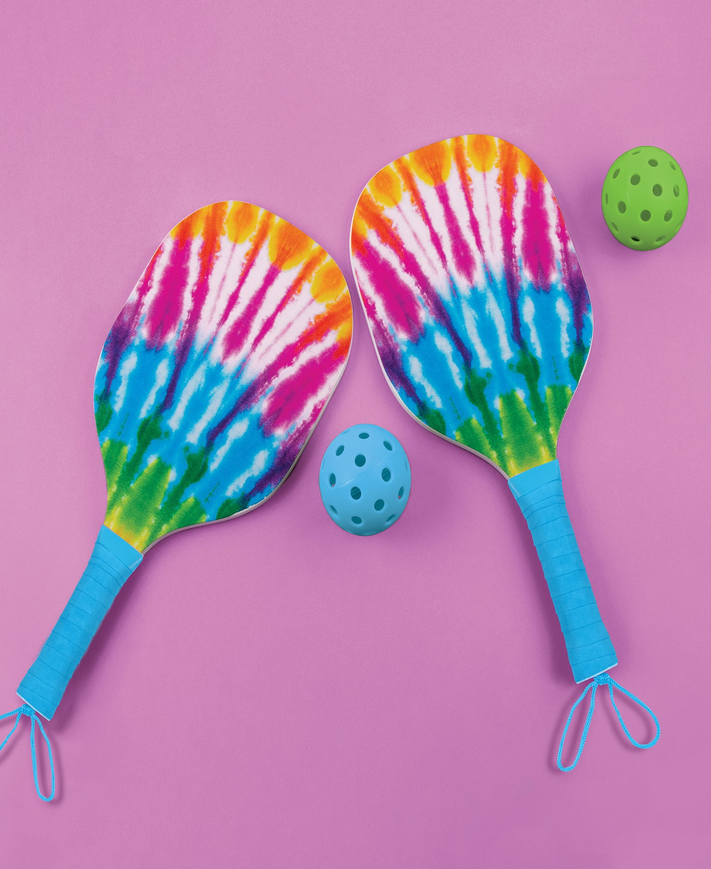 Three Cheers For Girls Vibrant Tie Dye Pickleball Set for Two