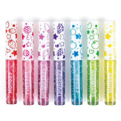 3C4G Sparkle Collection 7-Day Glitter Lip Gloss Set for Kids