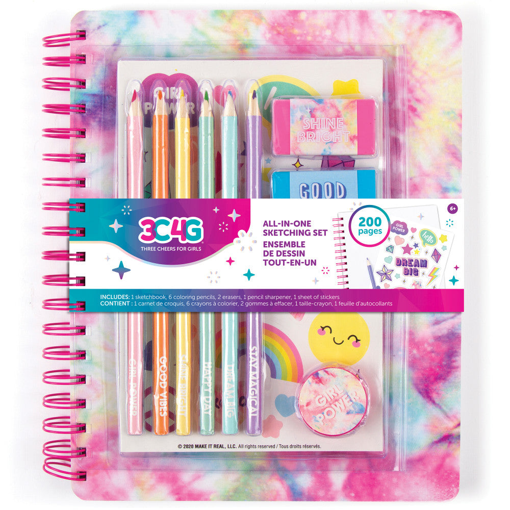 3C4G Pastel Tie Dye All-In-One Sketching Set - Art Kit