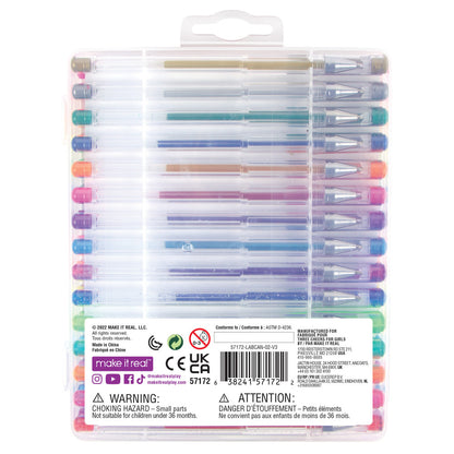 3C4G Vibrant Gel Pen Set, 30-Piece with Color-In Stickers