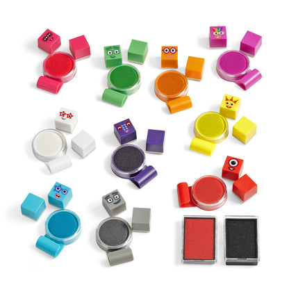 Hand2Mind Numberblocks Stampoline Park - Educational Stamp Set