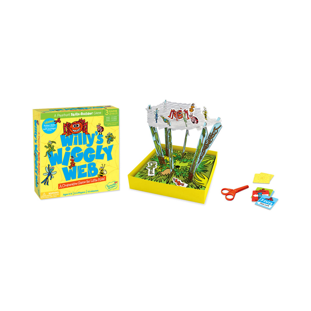 Peaceable Kingdom Willy's Wiggly Web Cooperative Cutting Game for Kids ...