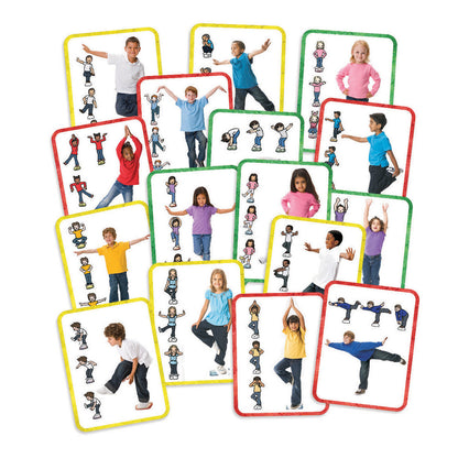 Roylco Body Stepping Stones Exercise Cards for Kids, Fun Balance Games