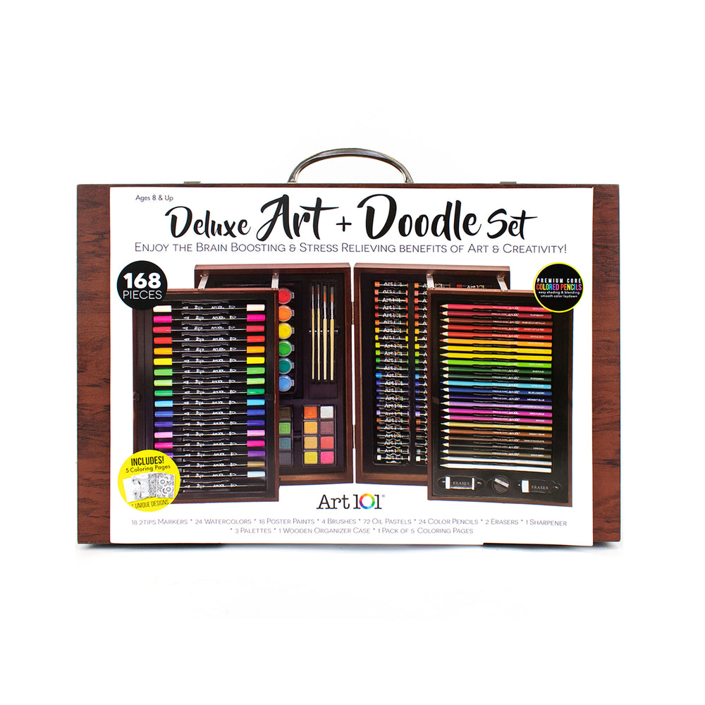 Art 101 Deluxe Art & Doodle Wood 168-Piece Art Set