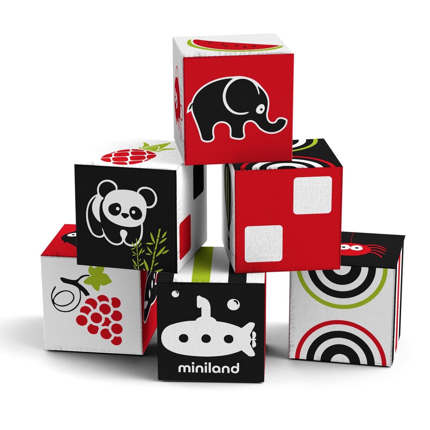 Miniland Educational First Senses - 6 Soft Pattern Cubes Set