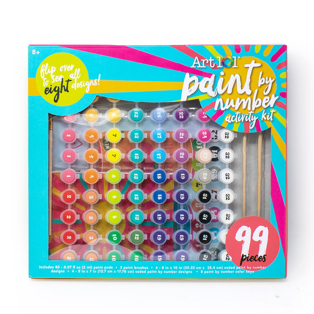 Art 101 Trendy Paint by Number 99-Piece Deluxe Activity Kit