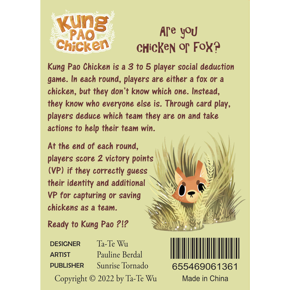 Sunrise Tornado: Kung Pao Chicken - Social Deduction Party Card Game, Ages 10+, 3-5 Players