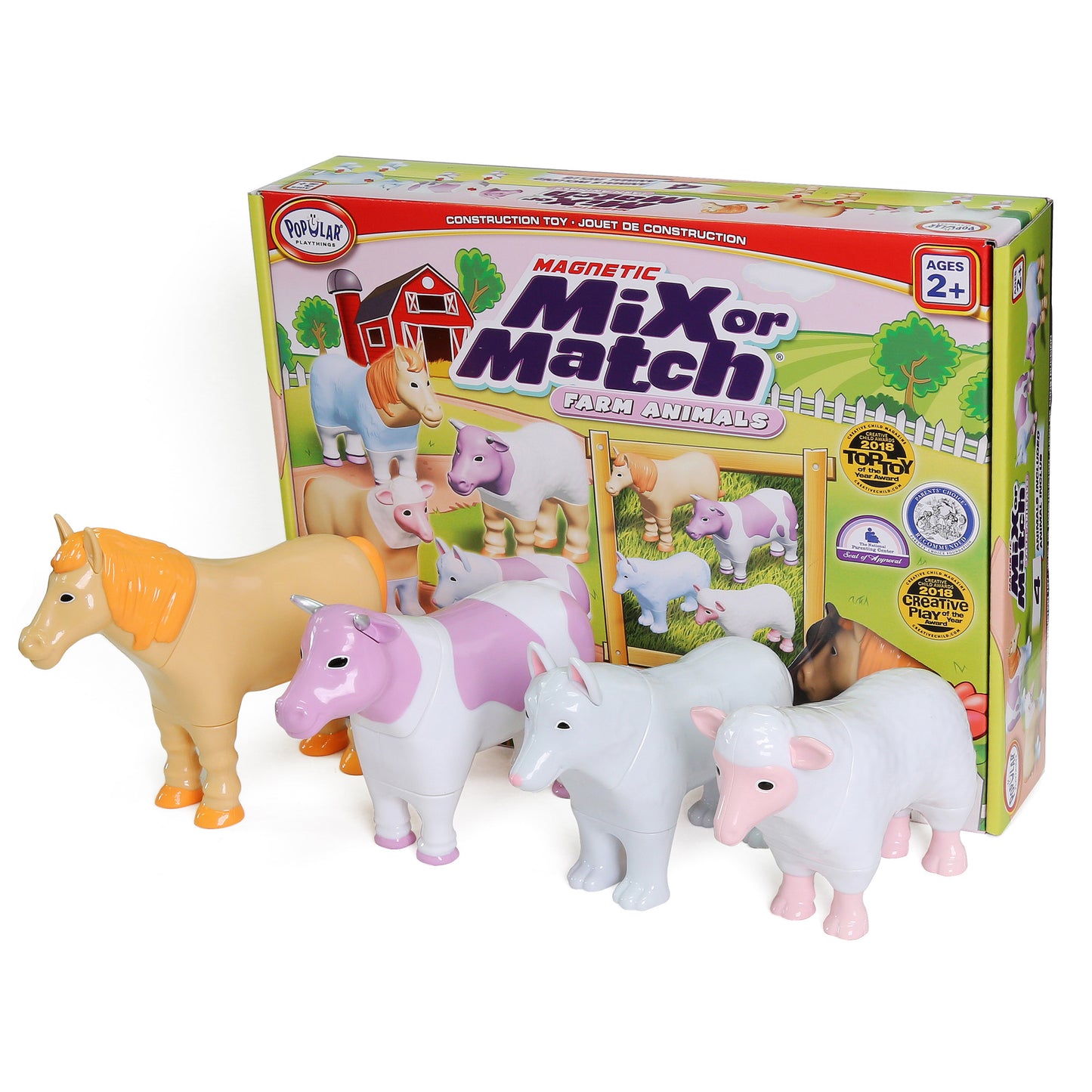 Popular Playthings Magnetic Mix or Match Farm Animals Set in Pastel