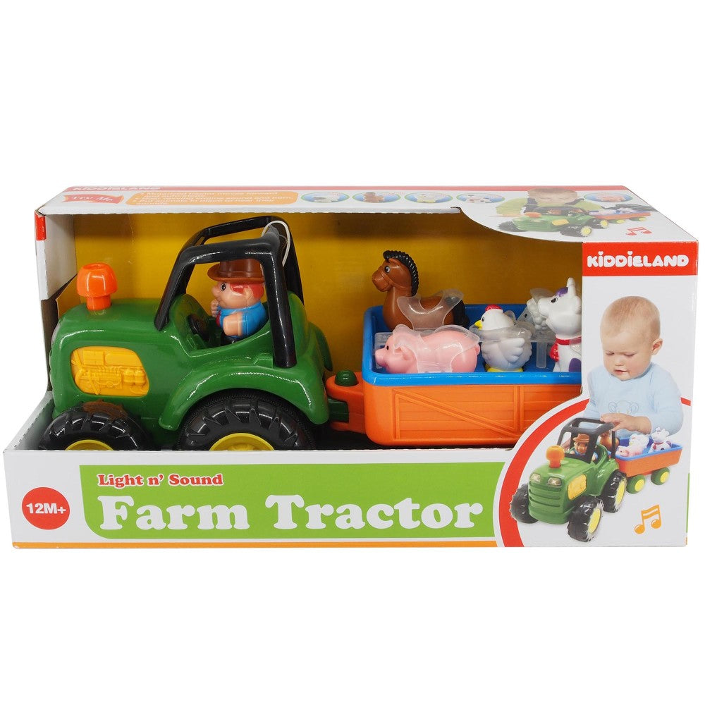 Kiddieland: Light N' Sound: Farm Tractor - Vehicle & Animal Toy Playset