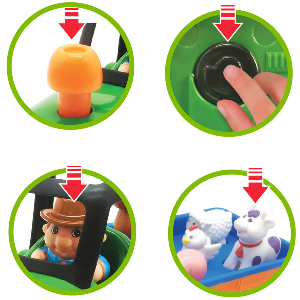 Kiddieland: Light N' Sound: Farm Tractor - Vehicle & Animal Toy Playset