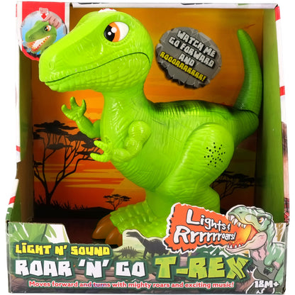 Kiddieland: Light N' Sound: Roar N' Go - T-Rex - Dinosaur Action Figure Toy