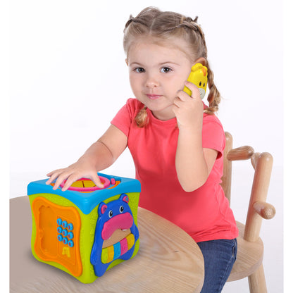 Kiddieland: Light & Sound: Activity Cube - Music & Animal Themed Interactive Toy