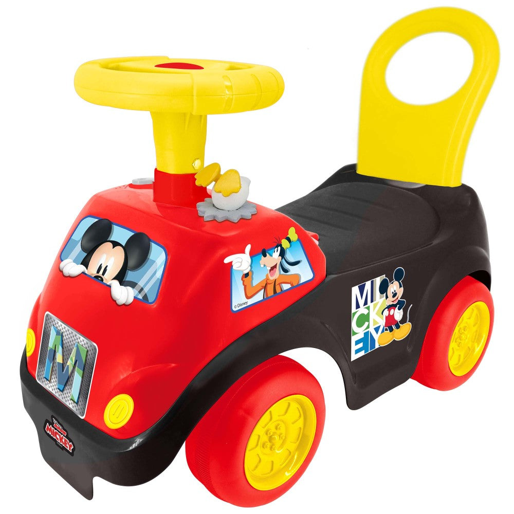 Kiddieland - Disney Mickey Mouse Lights 'N' Sounds Ride-On - Interactive Push Toy Car