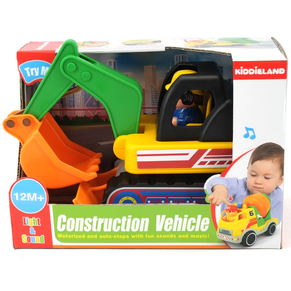 Kiddieland: Light & Sound: My First Excavator - Motorized Construction Toy Vehicle & Figure