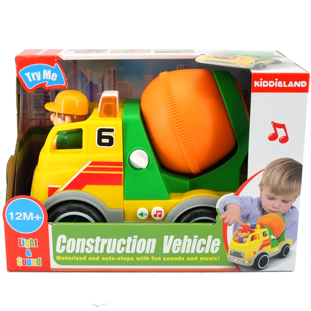 Kiddieland: Light & Sound: Cement Mixer - Motorized Construction Toy Vehicle