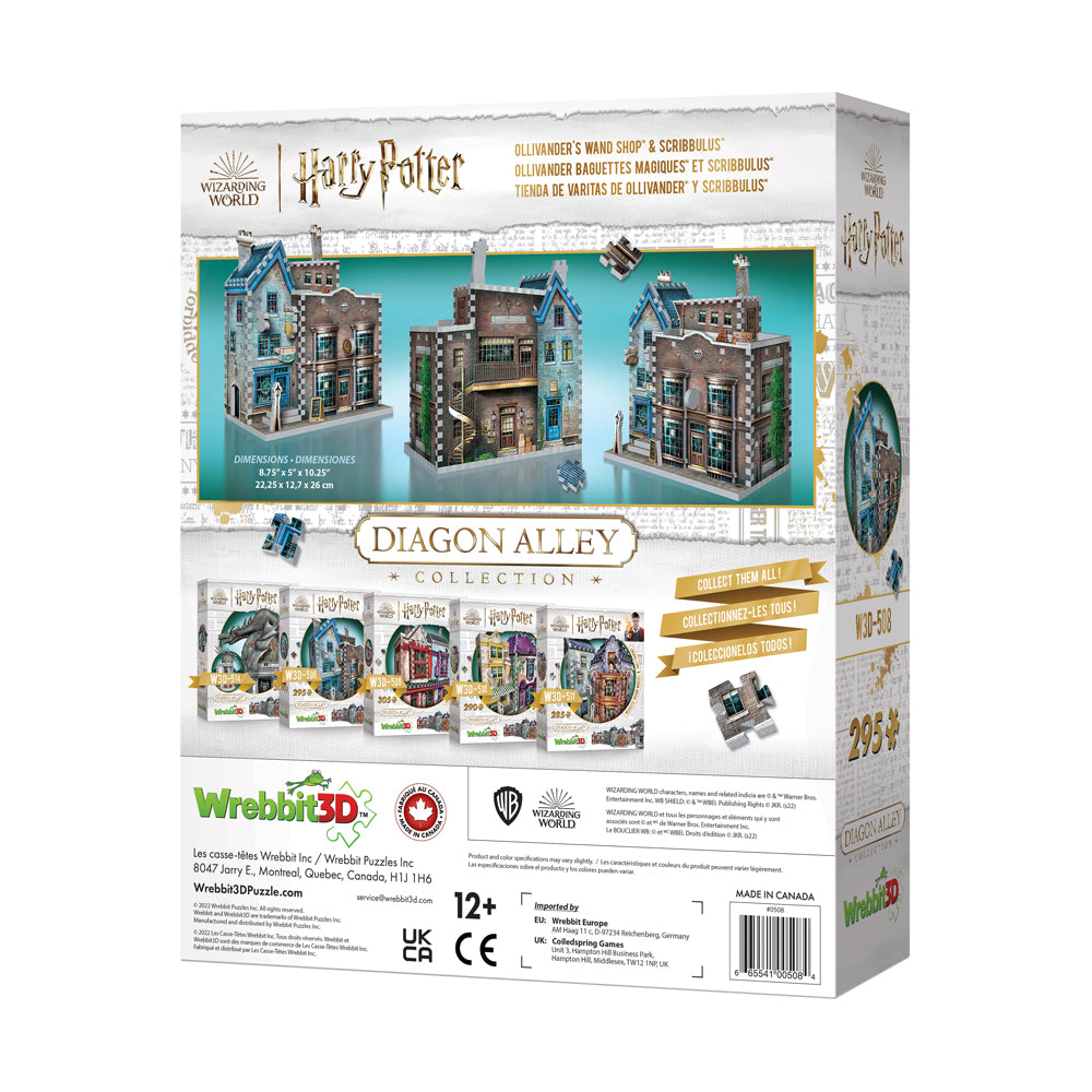 Harry Potter Diagon Alley Collection - Ollivander's & Scribbulus 3D Puzzle, 295 Pieces