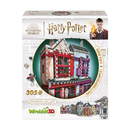 Wrebbit Harry Potter Diagon Alley Collection - Quality Quidditch Supplies & Slug & Jiggers 3D Puzzle, 305 Pieces