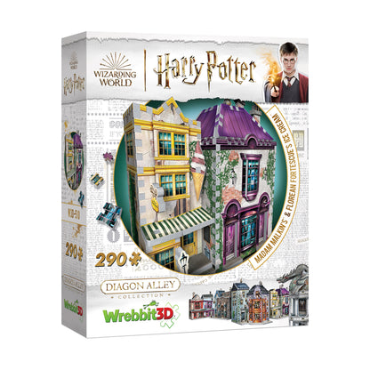 Wrebbit Harry Potter Diagon Alley Collection - Madam Malkin's & Florean Fortescue's Ice Cream 3D Puzzle, 290 Pieces