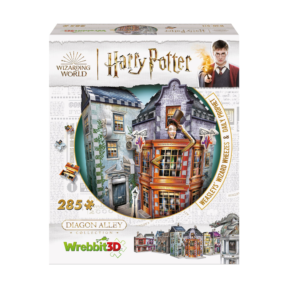 Wrebbit Harry Potter Diagon Alley Collection - Weasleys' Wizard Wheezes & Daily Prophet 3D Puzzle, 285 Pieces