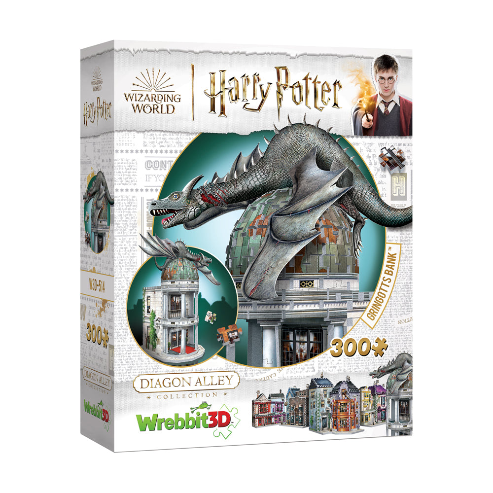 Wrebbit Harry Potter Diagon Alley Gringotts Bank 3D Puzzle - 300 Pieces