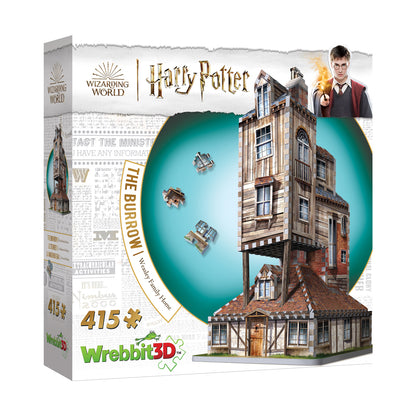 Wrebbit Harry Potter The Burrow Weasley Family Home 3D Puzzle - 415 Pieces