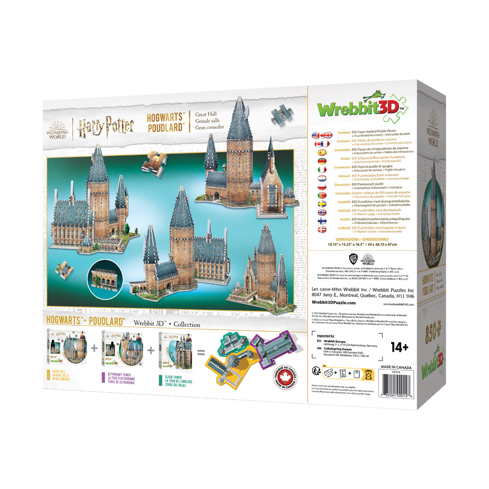 Wrebbit Harry Potter Hogwarts Great Hall 3D Puzzle - 850 Pieces