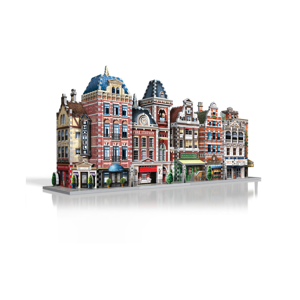 Wrebbit Urbania Collection - 1165 Piece 3D Puzzle Set: Hotel, Cinema, Cafe, Fire Station