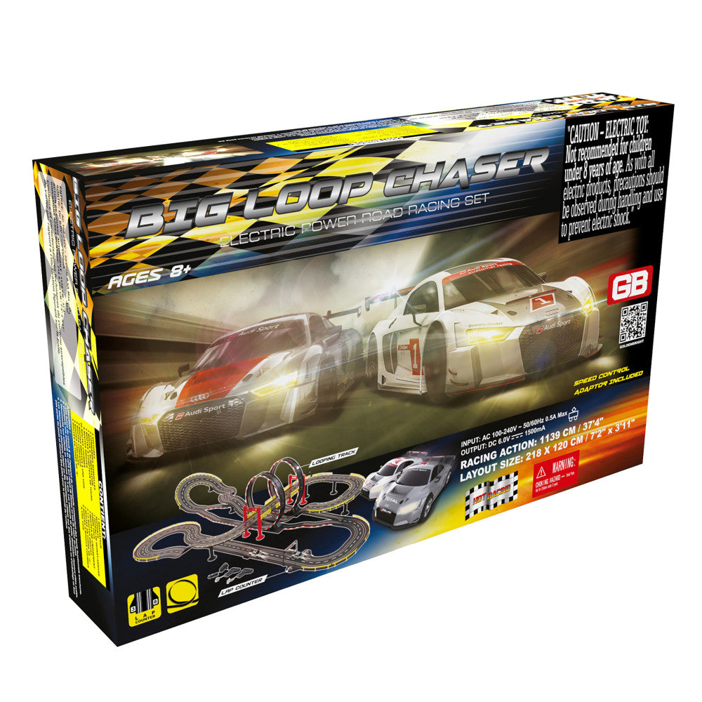 Golden Bright Electric Big Loop Chaser Audi R8 LMS Road Racing Set