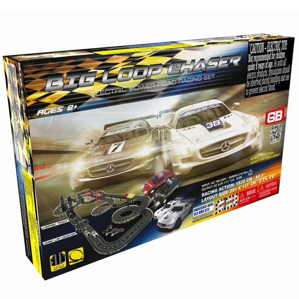 Electric Big Loop Chaser 52-ft Road Racing Set with 4 Cars