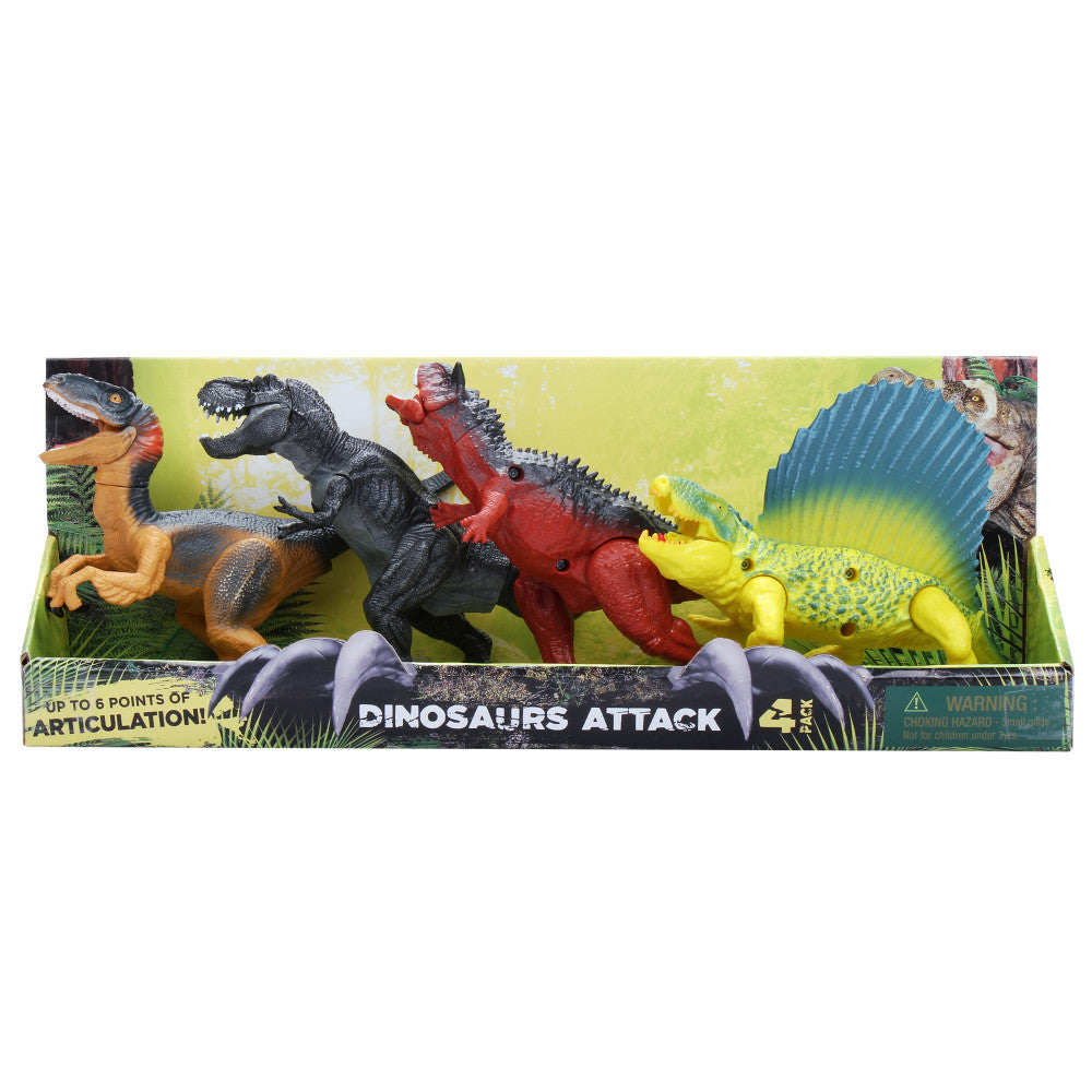 Kid Galaxy Dinosaur Attack Figures 4pk - Jurassic Collectibles